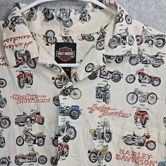 Harley Davidson Shirt Button Down Geometric Pattern Era Medium - Picture 1 of 11